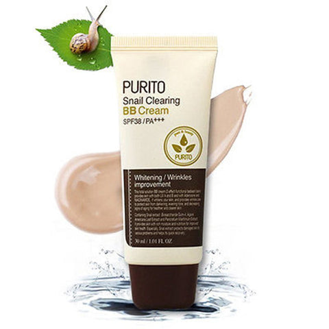 PURITO Snail Clearing BB Cream Whitening Concealer Foundation Moisturize