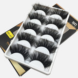 5 Pairs Mix Fluffy 25mm Mink Eyelashes Dramatic Long Natural Handmade 3D Eyelashes