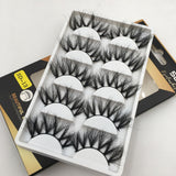 5 Pairs Mix Fluffy 25mm Mink Eyelashes Dramatic Long Natural Handmade 3D Eyelashes