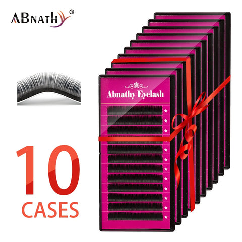 Abnathy 10Cases 12rows/Case 8~14mm Mix Premium Natural Faux Mink Eyelash