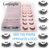 Long Mink Eyelashes 20/30/40/50/100 Pairs Natural Eyelash Extension Fluffy 100% cruelty free